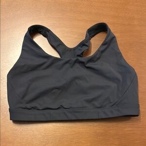 Athleta Black Racerback Sports Bra for Intense Workouts